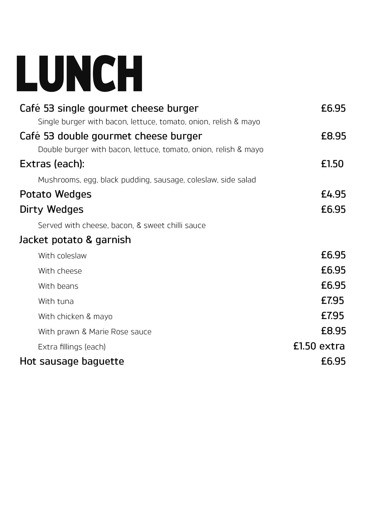 breakfast and snacks at Cafe 53 in Exeter